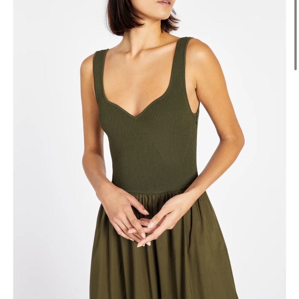 Tanya Taylor Josephina Olive Green Knit Top